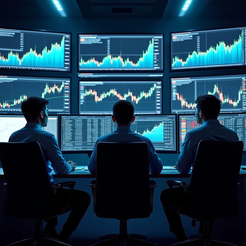 Trading uzmanları toplantı halinde
