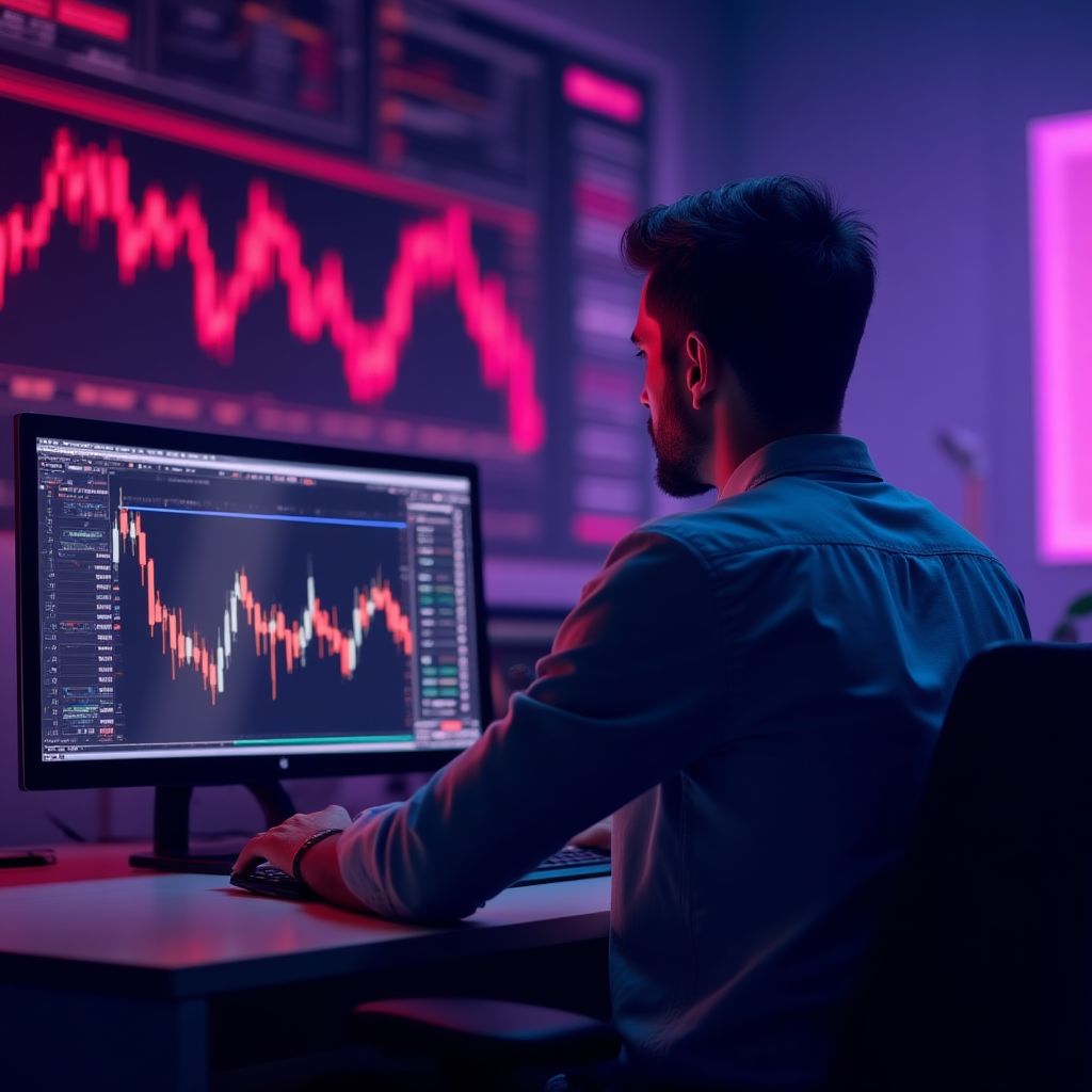Swing trading stratejisini uygulayan trader